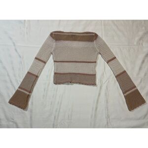 Pink Rose Open Knit Pullover Sweater Top Size Small